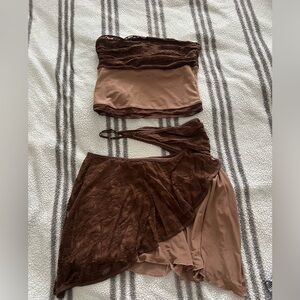 tigermist brown skirt set - repost